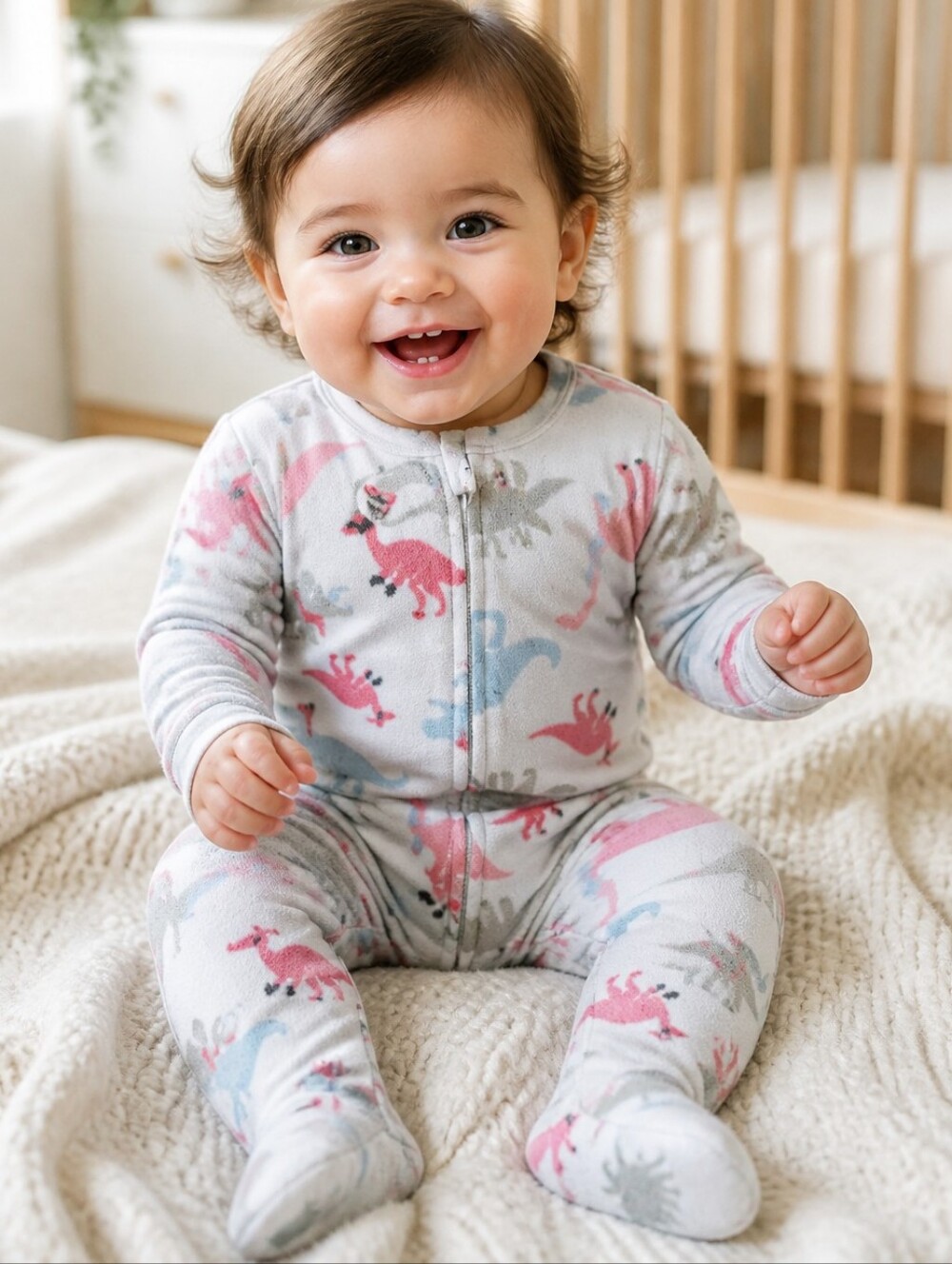 Carter's Girls 18M Dinosaur Print 1-Piece Fleece Footie PJs Sleep Play Pajama
